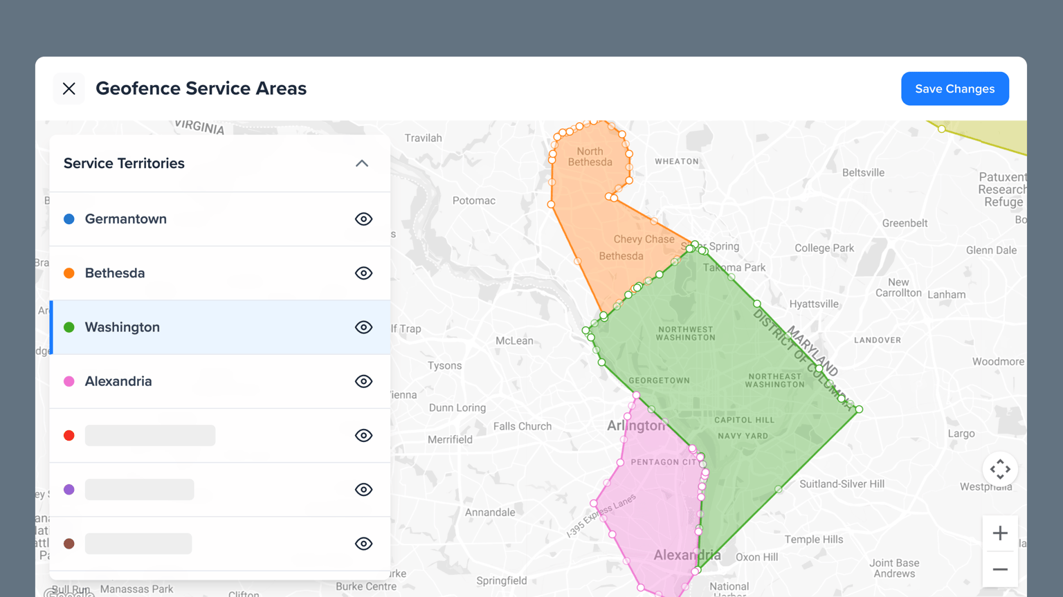 Improved Service Area Management | Zenbooker